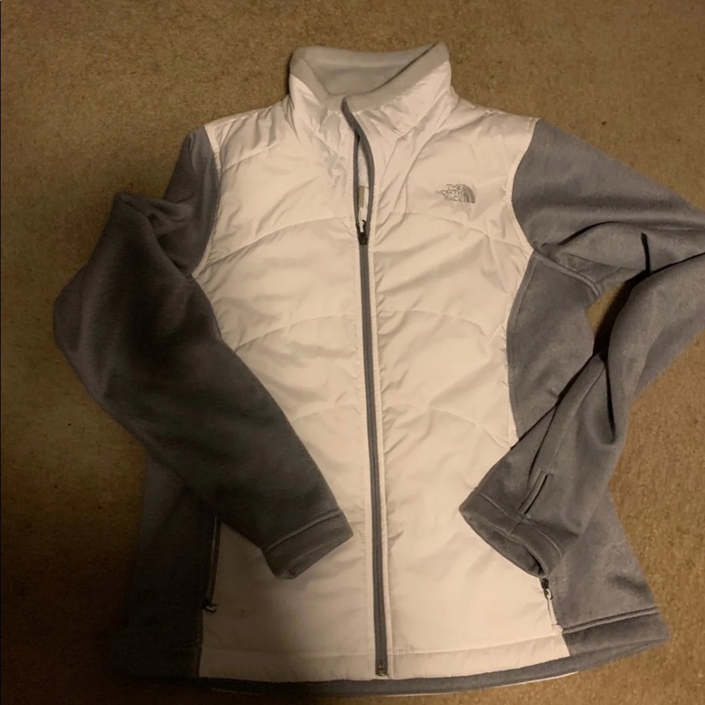 Women’s grey and white north face size large